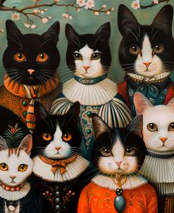 Cat Familia in Ornate Attire