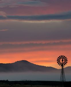 Mountains and Windmill