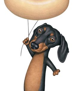 Black Dachshund Hotdog Balloon