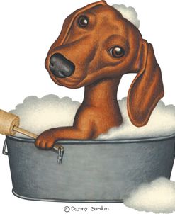 Brown Dachshund Bubble Bath