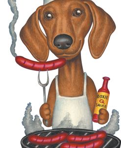 Brown Dachshund Cooking Wieners