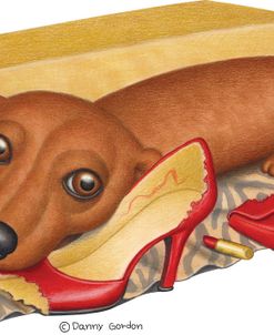 Brown Dachshund Lipstick Self Portrait