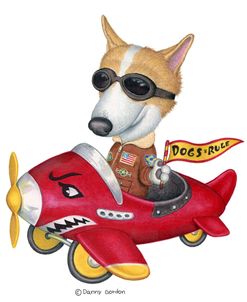 Corgi in Red Plane