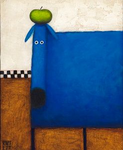 Blue Dog With Apple