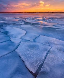 Ice Cracks at Sunset