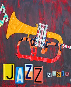 License Plate Art Jazz Series Trumpet