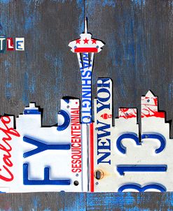 Seattle Skyline License Plate Art