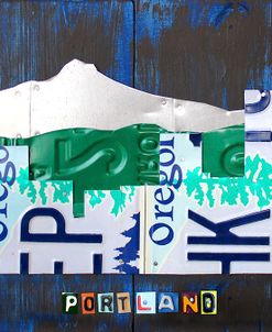 Portland Skyline License Plate Art