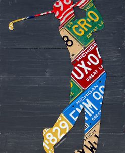 Golfer License Plate Art