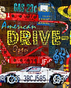 American Driveins License Plate Art Collage