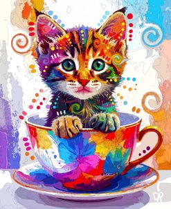 The Floral Tea Cup Kitten