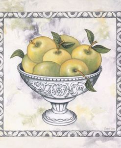 Green Apples In A Silver Bowl