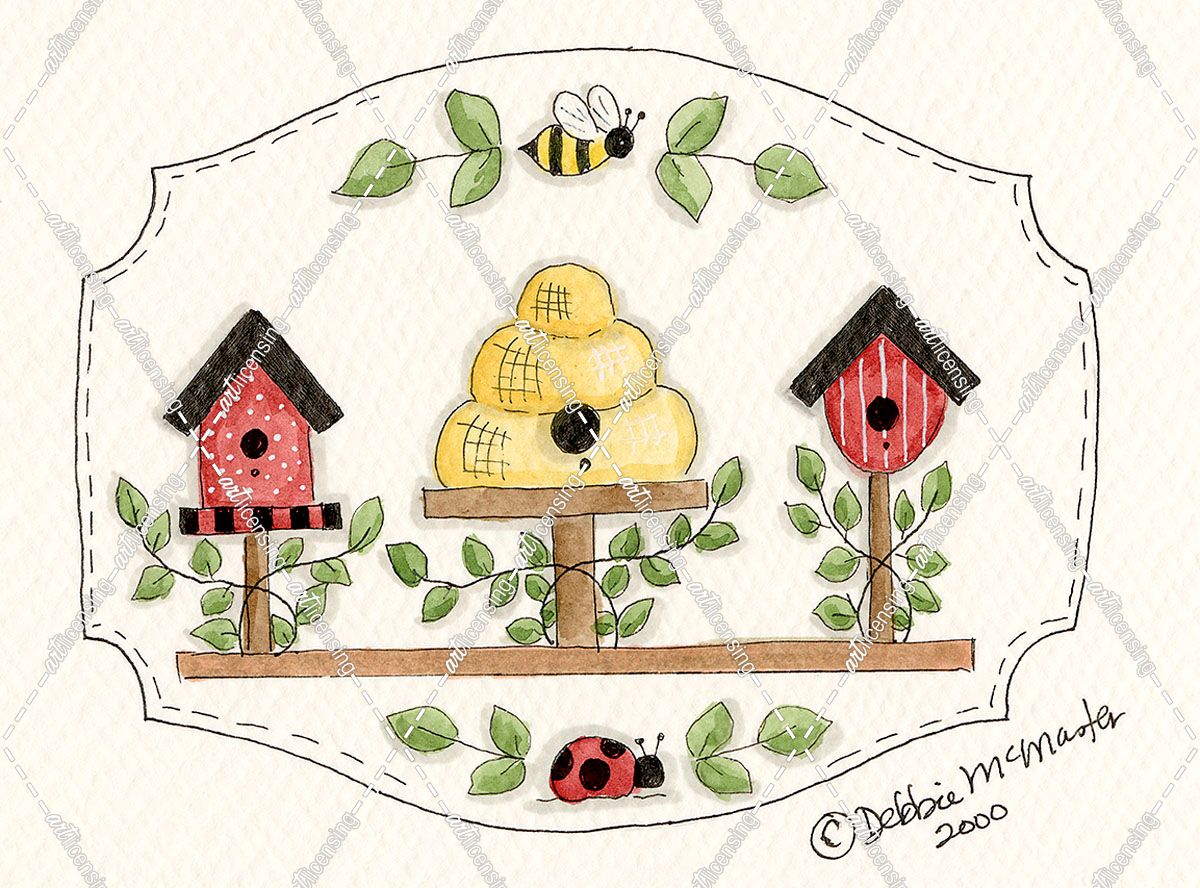 Beehive With Birdhouse