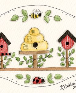 Beehive With Birdhouse