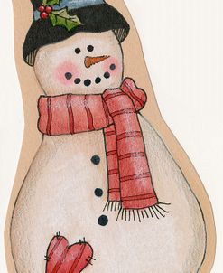 Red Scarf Snowman With Black Hat