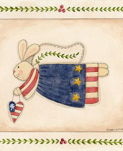 Patriotic Bunny Angel With Heart