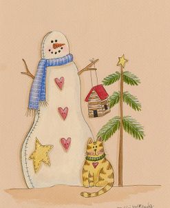 Snowman With Cat