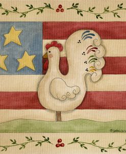 Chicken With Flag Background