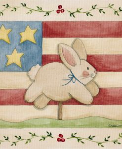 Bunny With Flag Background
