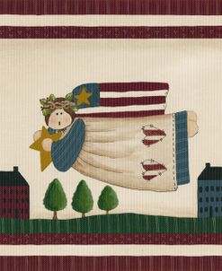 Patriotic Angel With Flag Border