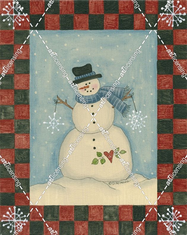 Snowman Holding Snowflakes