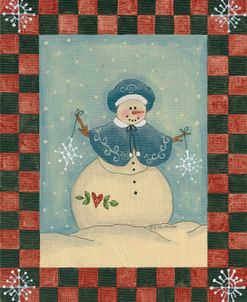 Snowwoman Holding Snowflakes