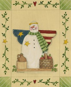 Snowman With Patriotic Wings