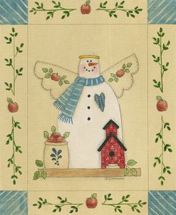 Snowman With Schoolhouse And Crock