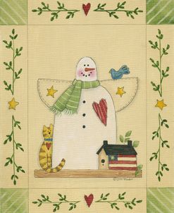 Snowman With Patriotic Birdhouse