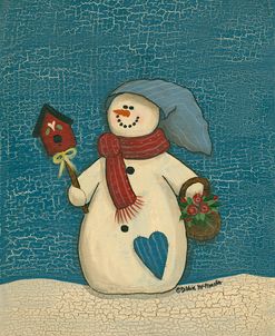 Snowman With Crackle Background