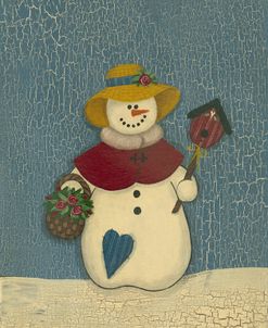 Snowwoman With Crackle Background