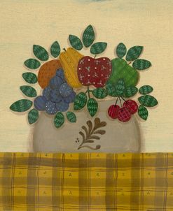 Fruit With Gold & Brown Tablecloth