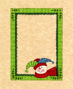 Bright Snowman With Green Border