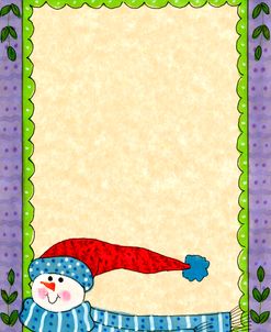 Bright Snowman W/Purple Border