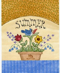 Summer W/Flowers & Blue Jay