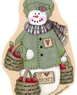 I Love Baskets Snowwoman