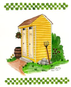 Yellow Double Outhouse