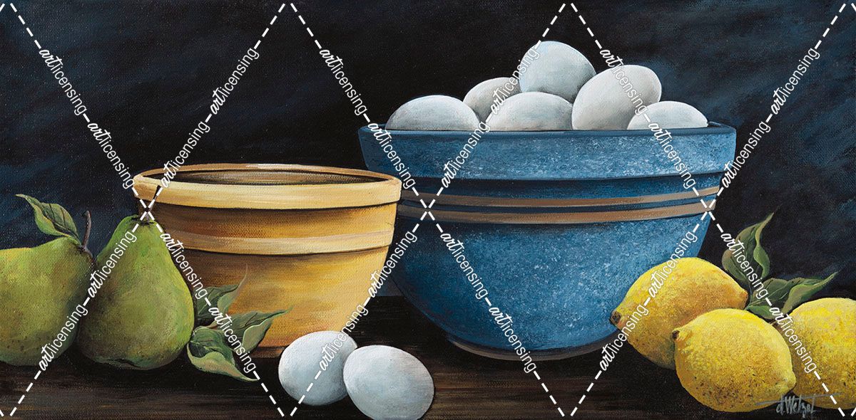 Blue Bowl with Eggs