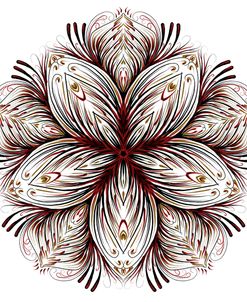 Black Red Gold Sketch Mandala