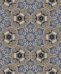 Black Blue Beige Sketch Pattern