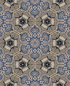 Black Blue Beige Sketch Pattern