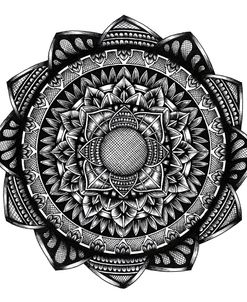 Hand-drawn Hatched Mandala