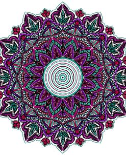 Teal Purple Scribble Mandala