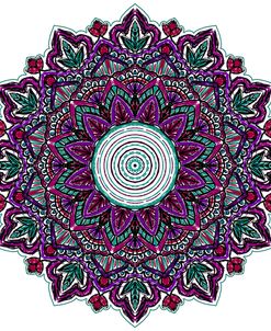 Teal Purple Scribble Mandala