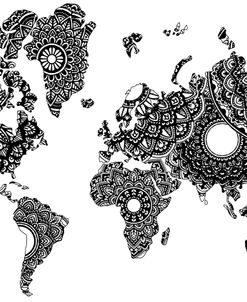 World Map Multiple Mandalas