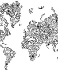 World Map Flowers