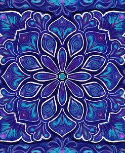 Purple Blue Flower Tile