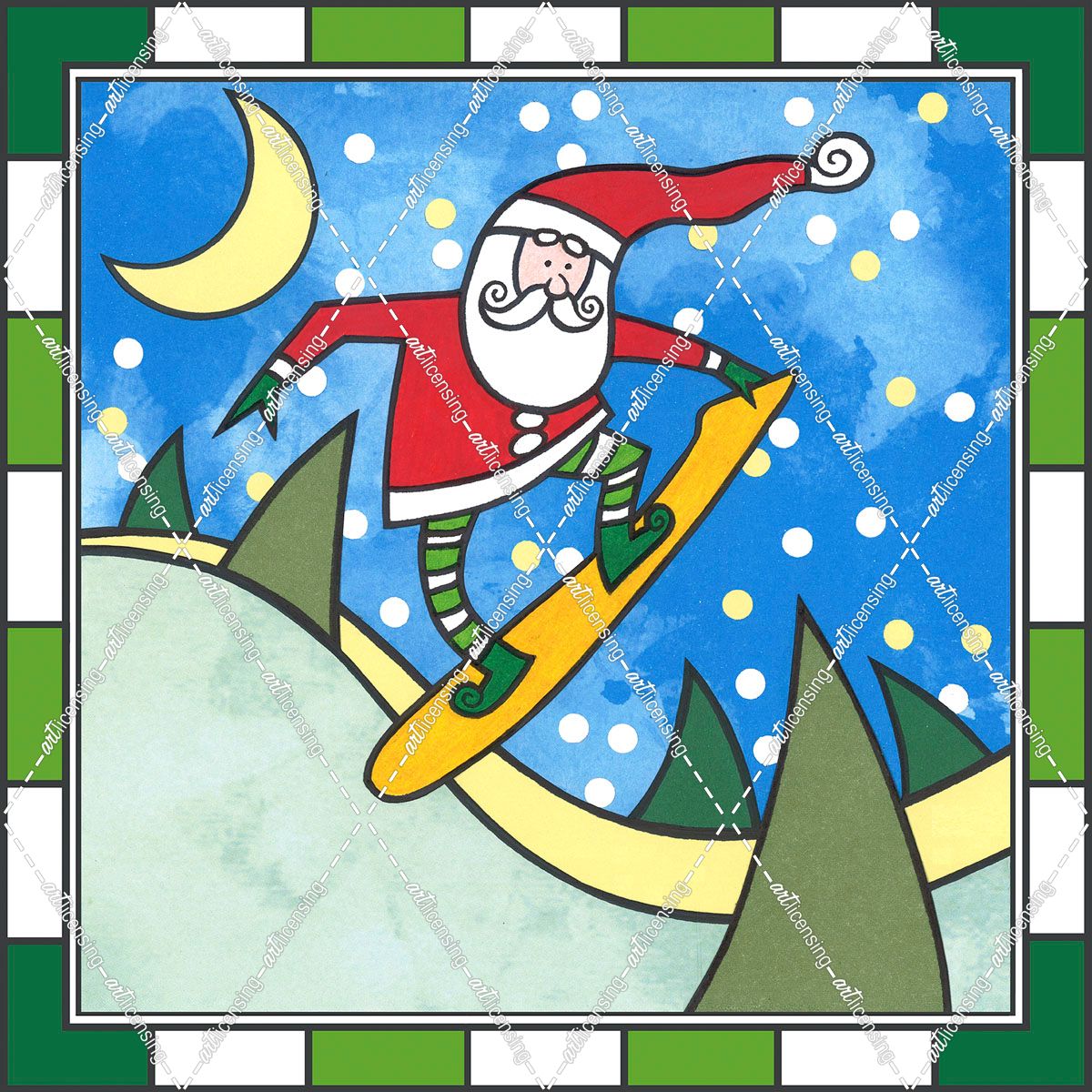 Santa Snowboard 3