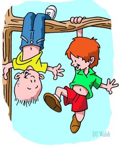 Boys Play In A Tree