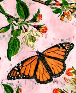 Monarch Butterflies and Apple Blossoms